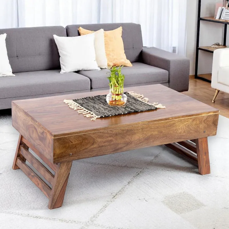 Arvion Sheesham Wooden Center Table - Light Brown media 1