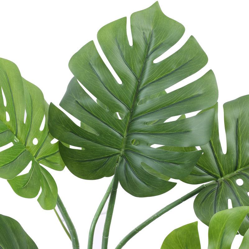 Artificial Realistic Monstera Plant With Black Plastic Pot - 3 Feet media 6