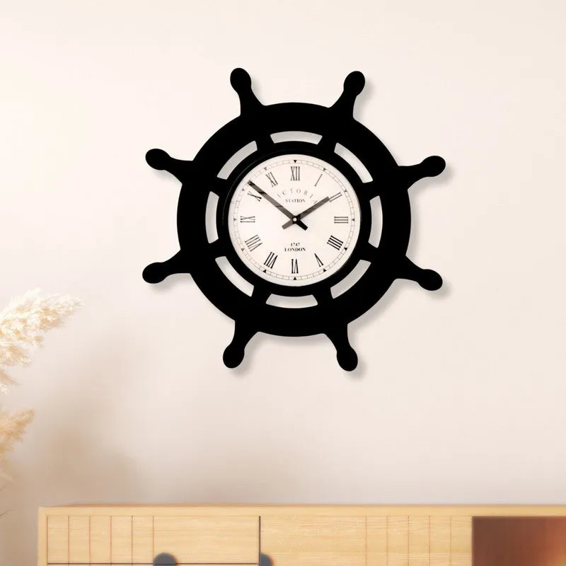 Sailor Steel Analog Wall Clock - Black media 1