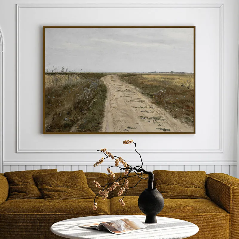 Desolate Road Wood Wall Art With Frame - Black media 1