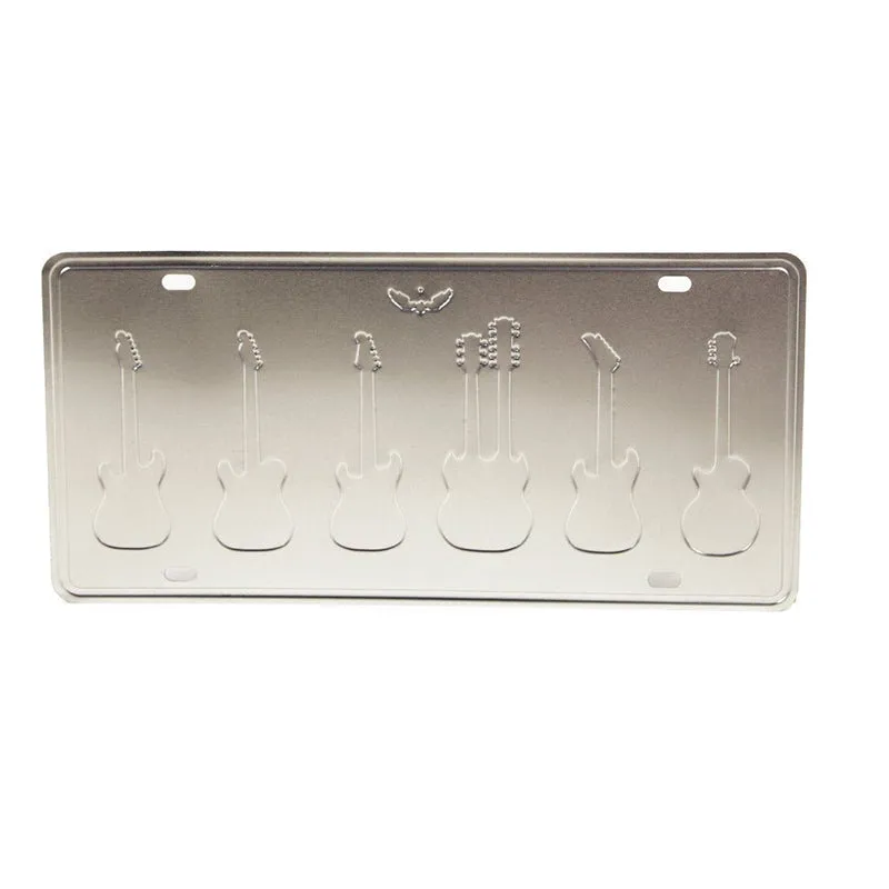 Weathered Guitar Retro Metal Wall Accent media 3