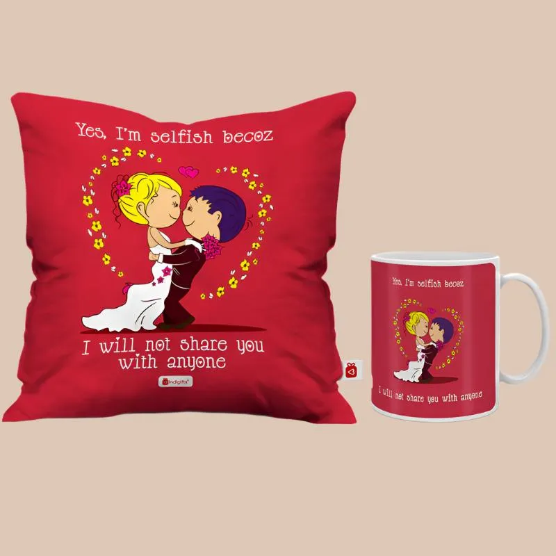 Love Vows Cushion Cover & Mug (300 ML) - Two Piece Set media 1