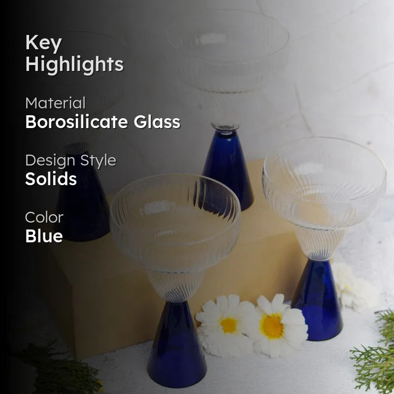 Indigo Luxe Goblet Cocktail Glasses(240 mL) - Set Of Four media 2