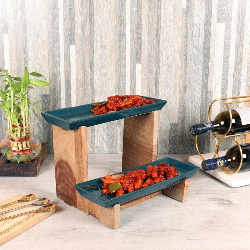 Bench Ben (Wood,Ceramic) Platter - 11.8x7.9x5.9