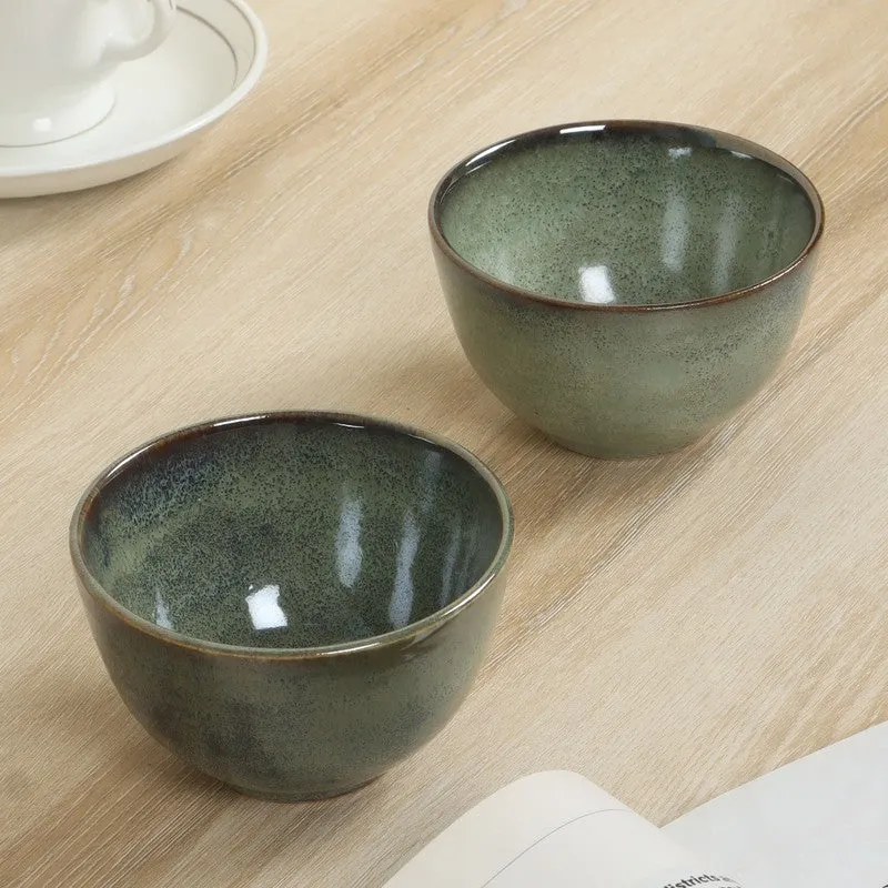 LuxeServe Snack Bowls (Olive Green,200 mL Each) - Set Of Two media 1
