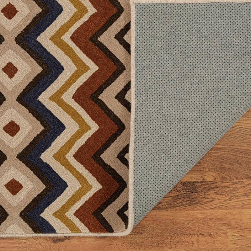 Shelob Hand Tufted Geometric Wool & Nylon Carpet - Rust Brown media 3