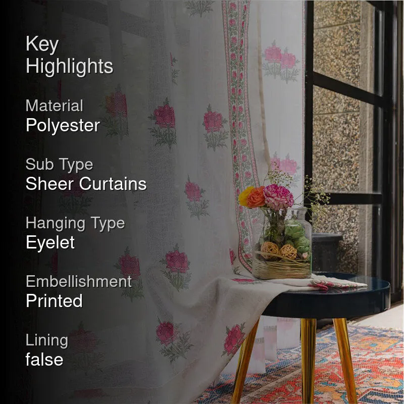 Urban Space Summer Curtain (Pink) - Set Of Two media 2