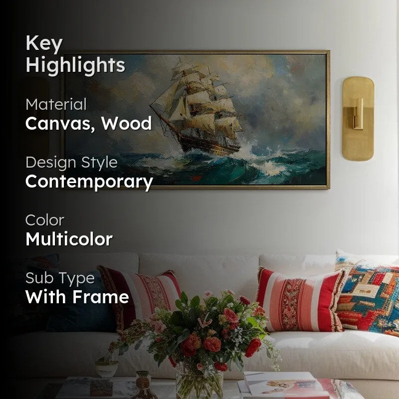 Oceanbound Canvas Wall Painting With Frame media 2