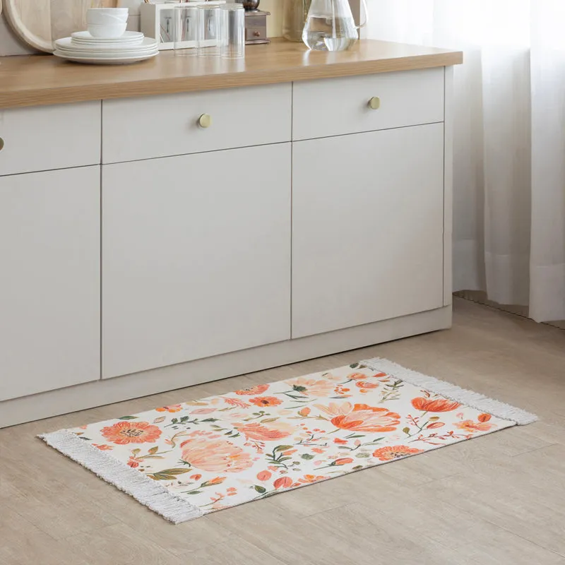 Sylven Cotton Door Mats - White & Orange media 3