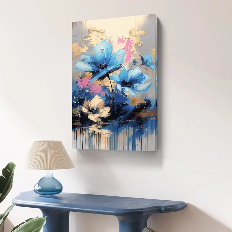 Blooms In Blue Wall Painting media 4