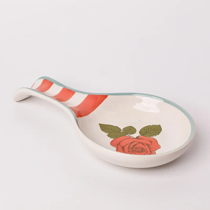 Tea Garden Handpainted Ceramic Spoon Rest media 4