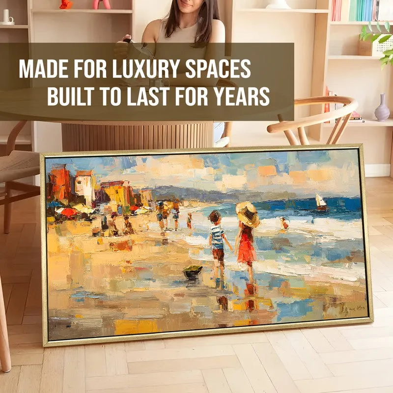 Golden Sand Canvas Wall Painting With Frame media 5