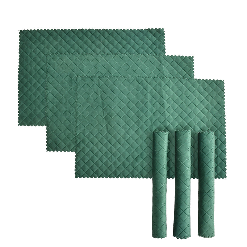 Osric Velvet Quilted Placemat (Bottle Green) - Set Of Six media 3