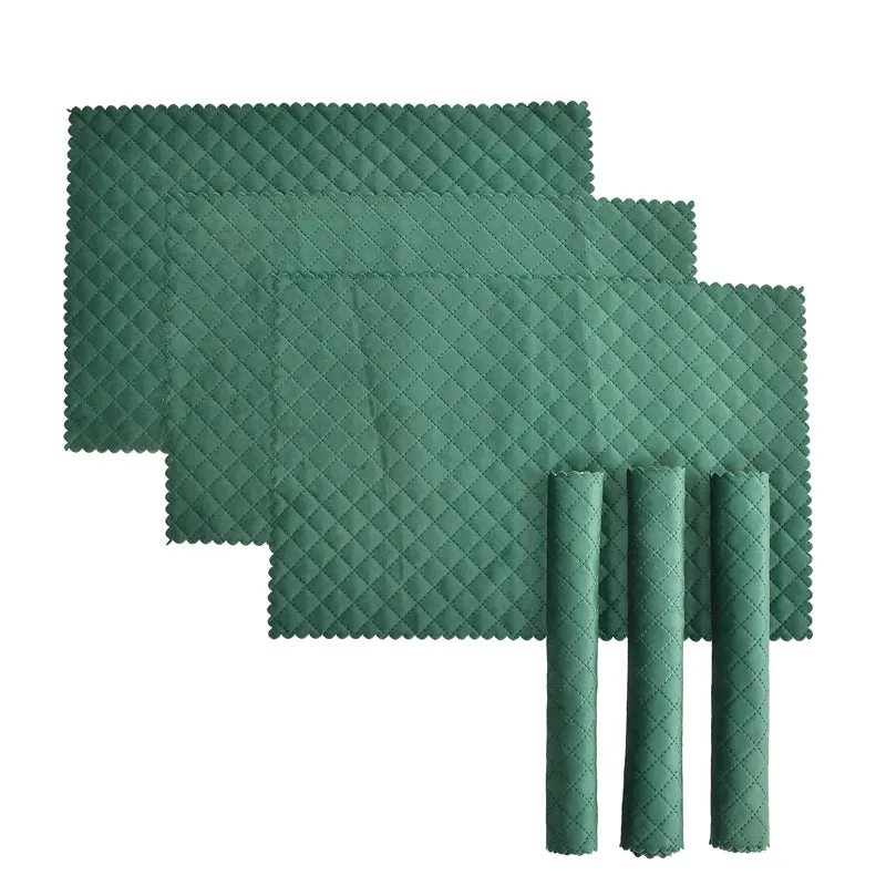Osric Velvet Quilted Placemat (Bottle Green) - Set Of Six media 3