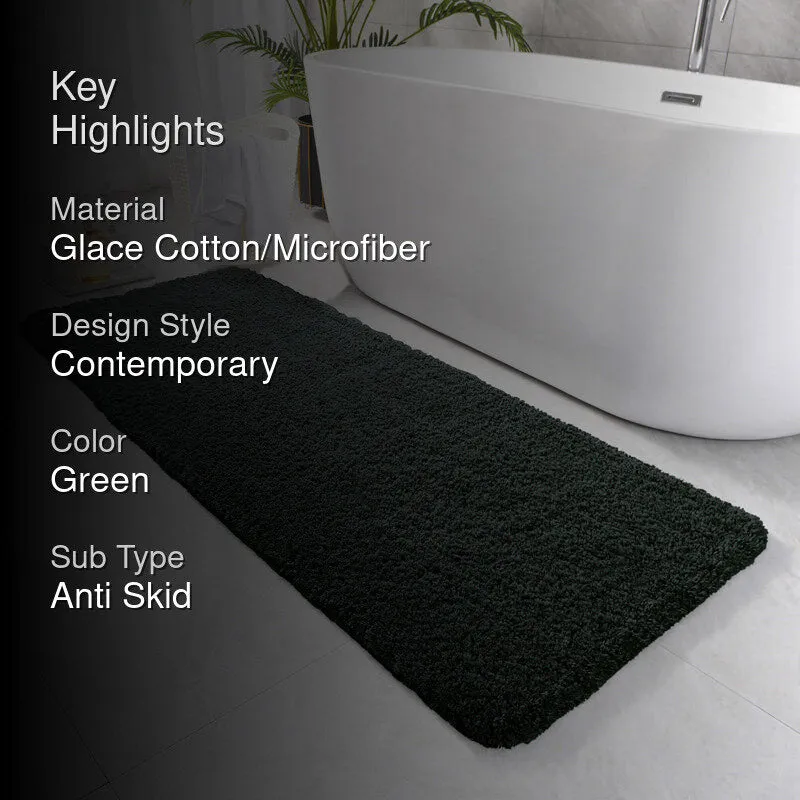 Nuo Luxe Micro Fiber Runner Rug - Forest Green media 2
