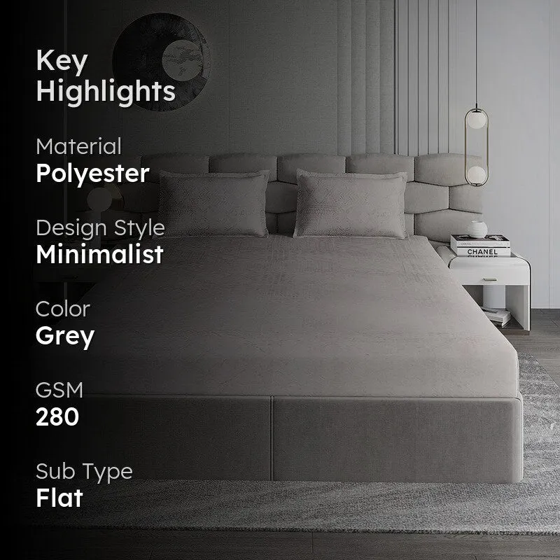 Monte Carlo MuseWeave Bedsheet (Grey) - 280 GSM media 2
