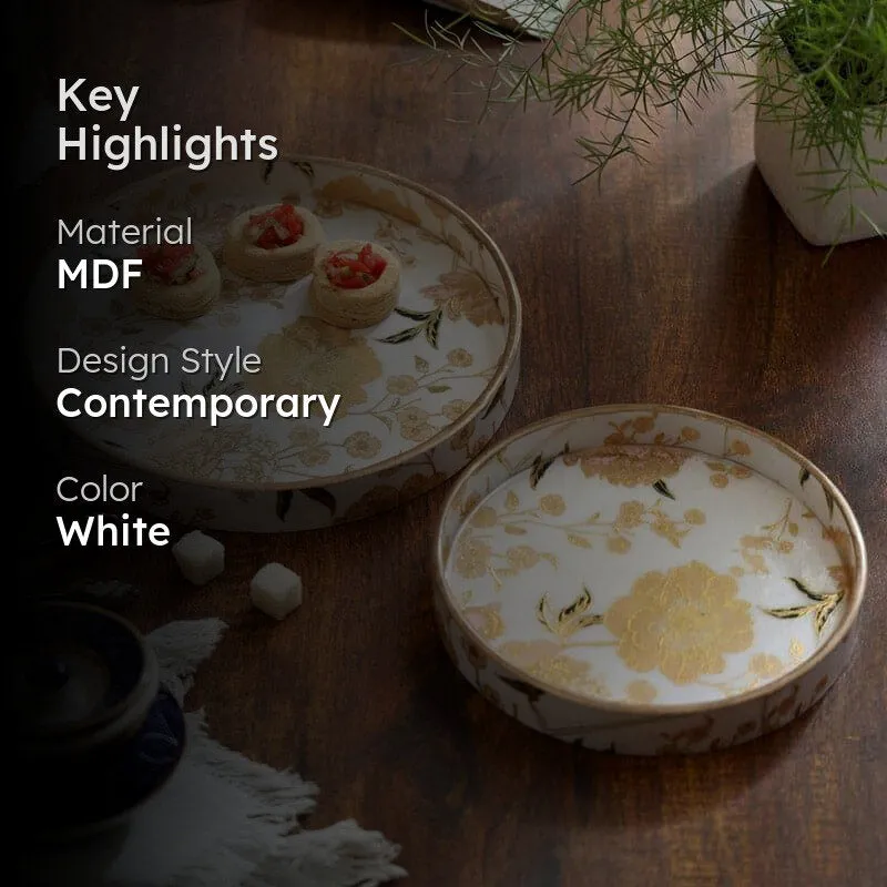Bluda Floral Round Serving Tray - Set Of Two media 2