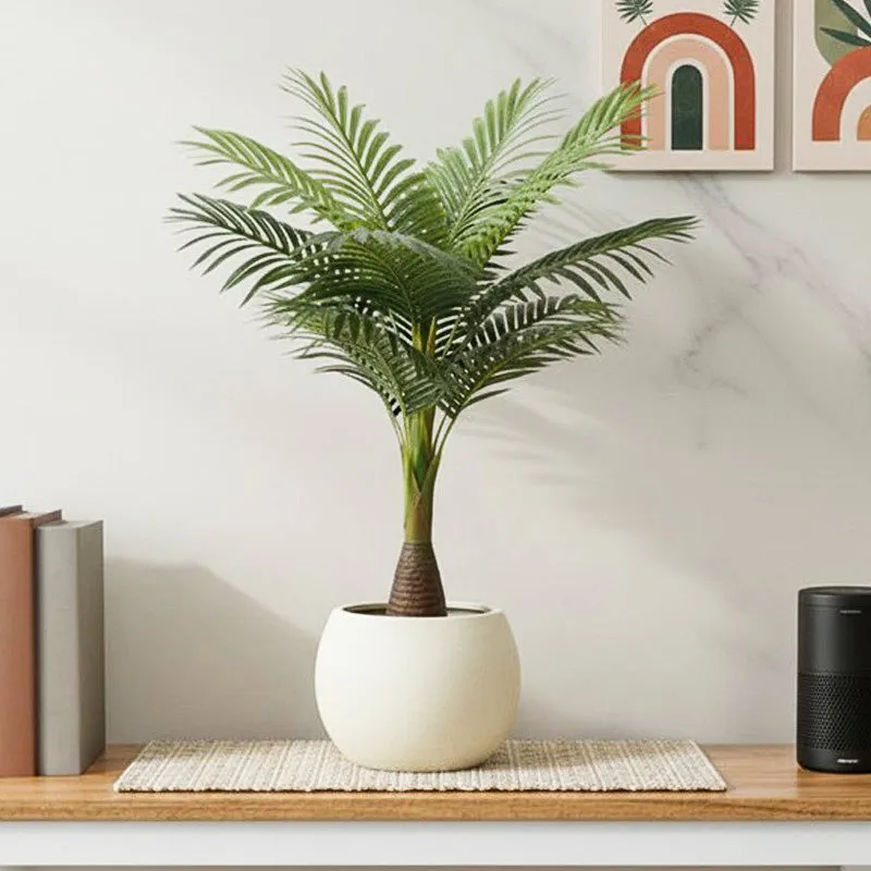 Grevol Artificial Bottle Areca Palm Plant With Black Plastic Pot  3 ft media 1