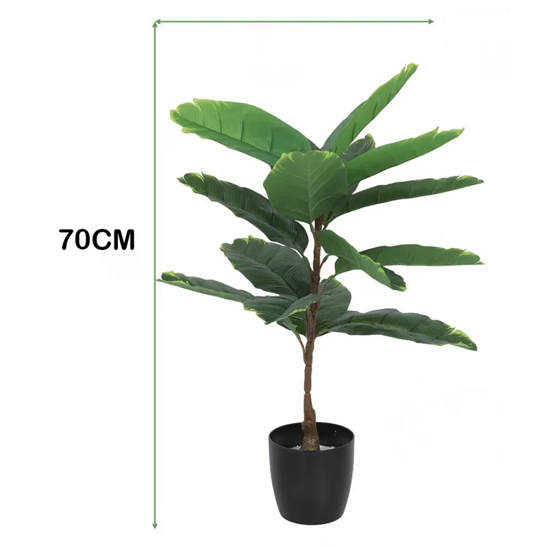 Ereba Artificial Banana Plant With Black Plastic Pot - 2.5 Feet media 6