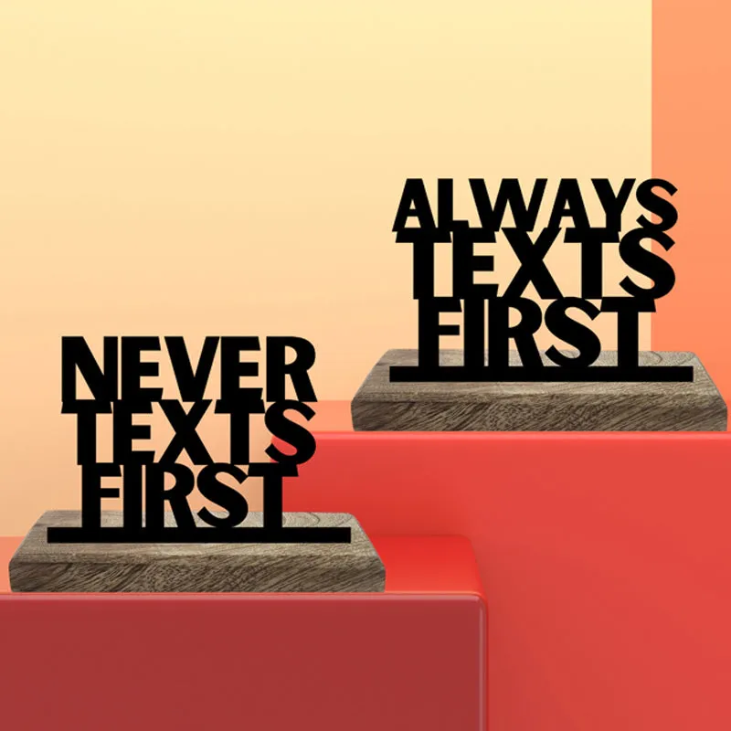 Always Texts First Typography Showpiece - Set Of Two media 3