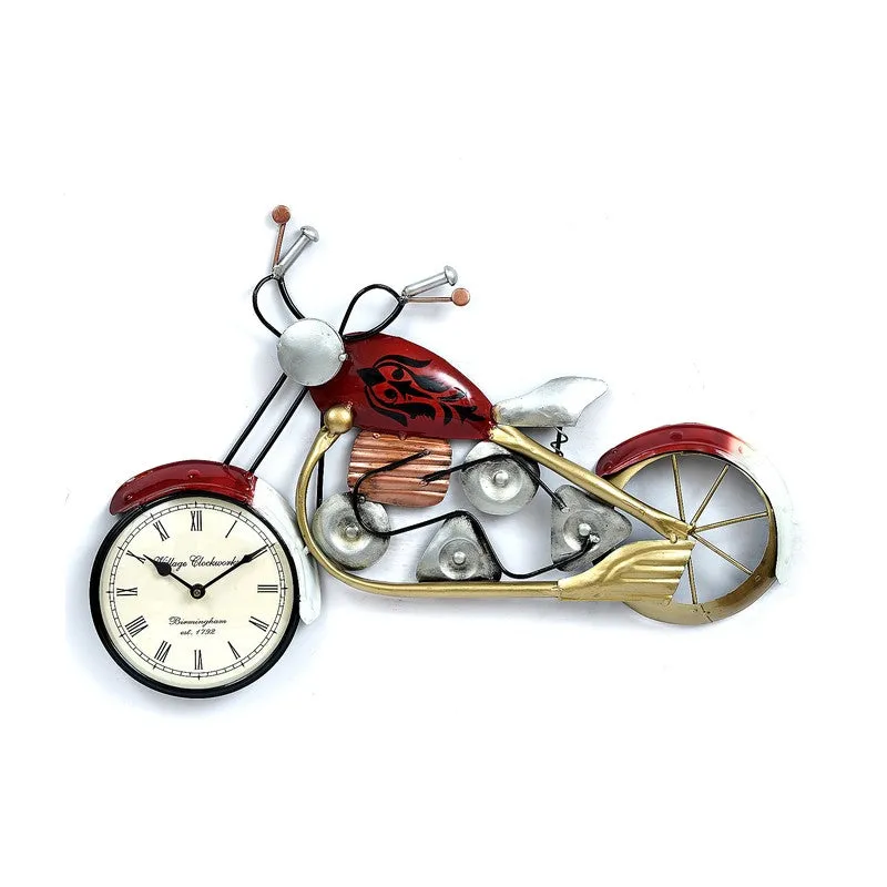Crafted Bike Theme Accent Metal Wall Clock media 3