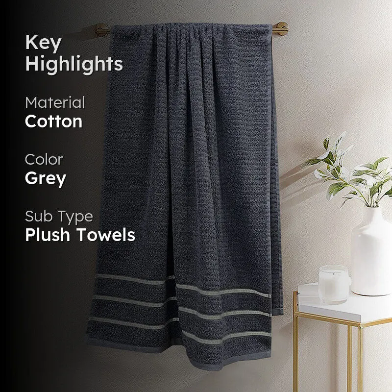 Lisse Cotton Bath Towel - Dark Grey media 2