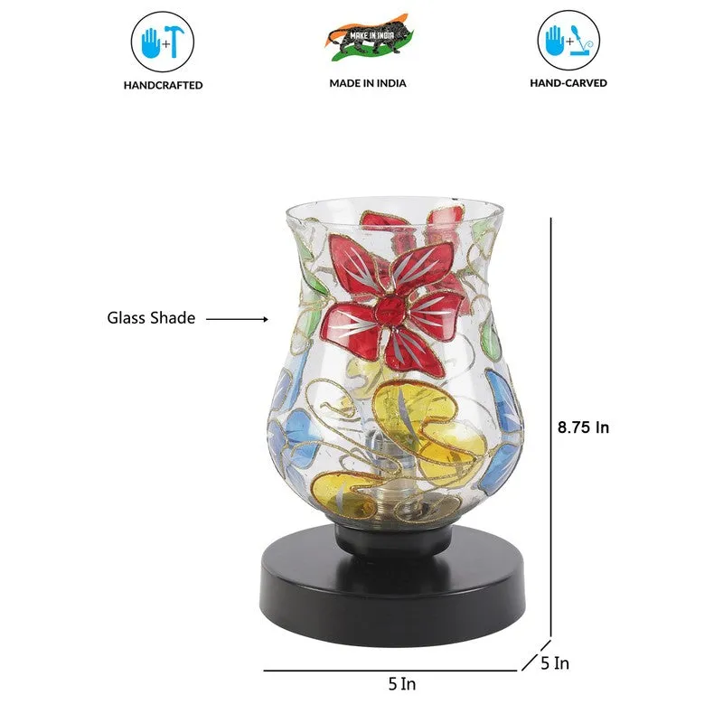 Astryx Mosaic Glass Table Lamp With Wooden Base - Multicolor media 8