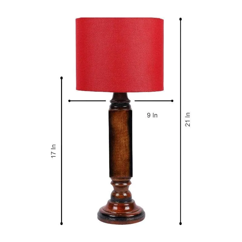Rosa Raul Fabric Table Lamp - Red,Brown media 6