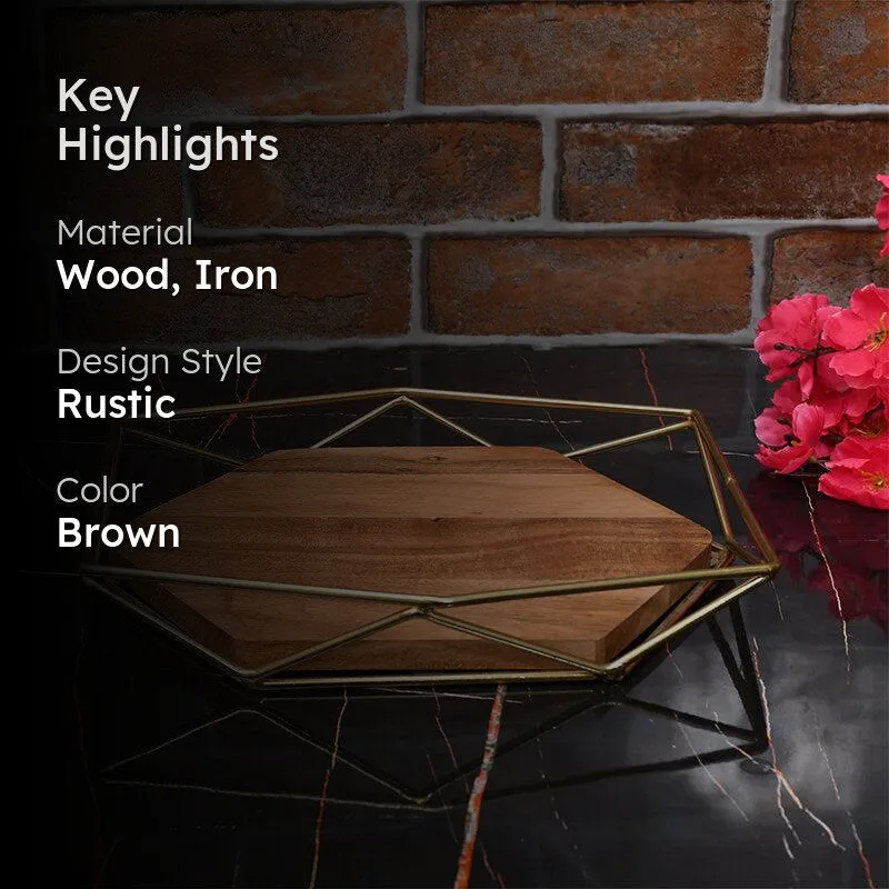 Nidara Geometric Platter - Golden media 2