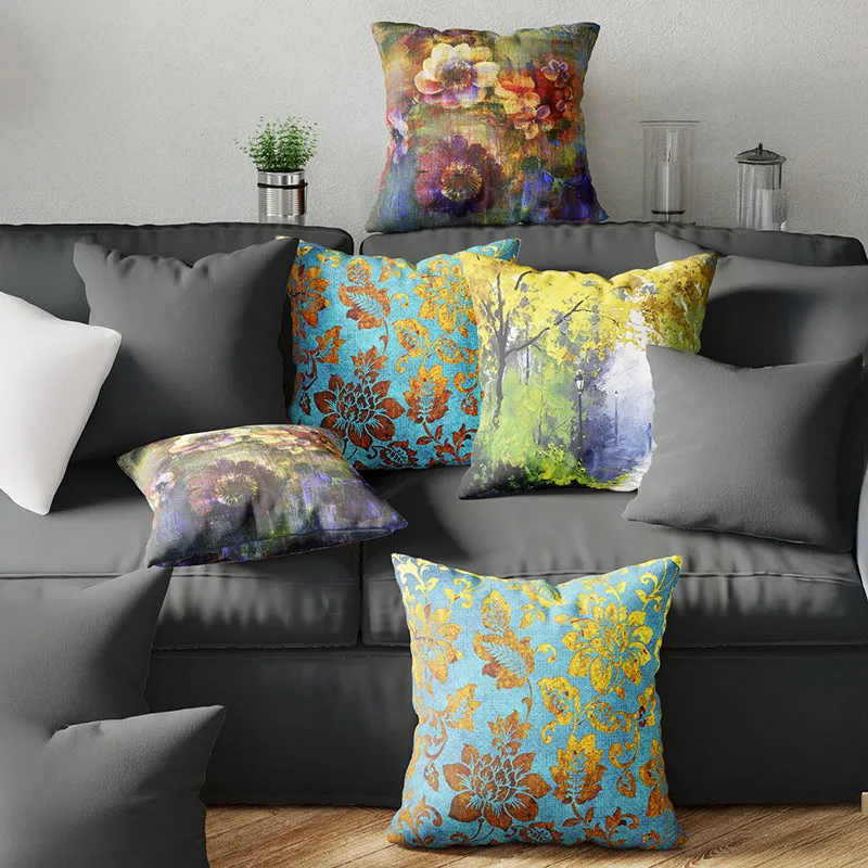 Aurum Gardens Printed Cushion Cover Set - Set Of Five media 1