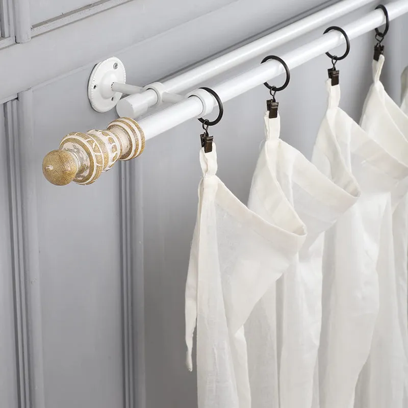 Carvella Duo Extendable 1" Double Curtain Rod With Urn Finial & Brackets media 1