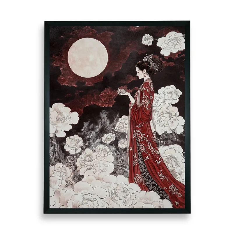 Moonlit Geisha Wall Art With Resin Frame media 7