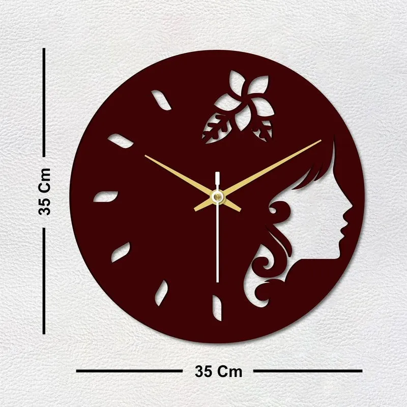 Lady Silhouette Wooden Wall Clock media 6
