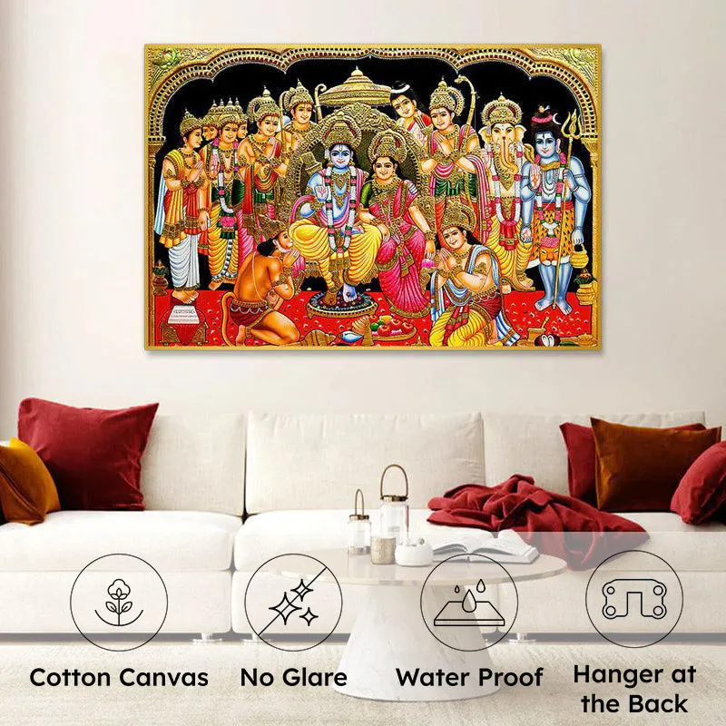 Ramachandra Rajya Spiritual Canvas Wall Painting With Frame media 5