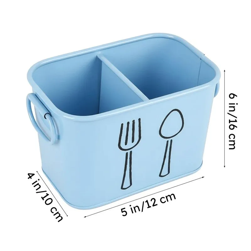 Fork & Order Metal Cutlery Holder - Blue media 6