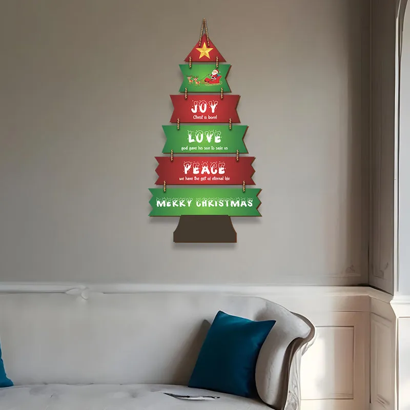 Tree Of Cheer Christmas Wood MDF Wall Hanging media 4