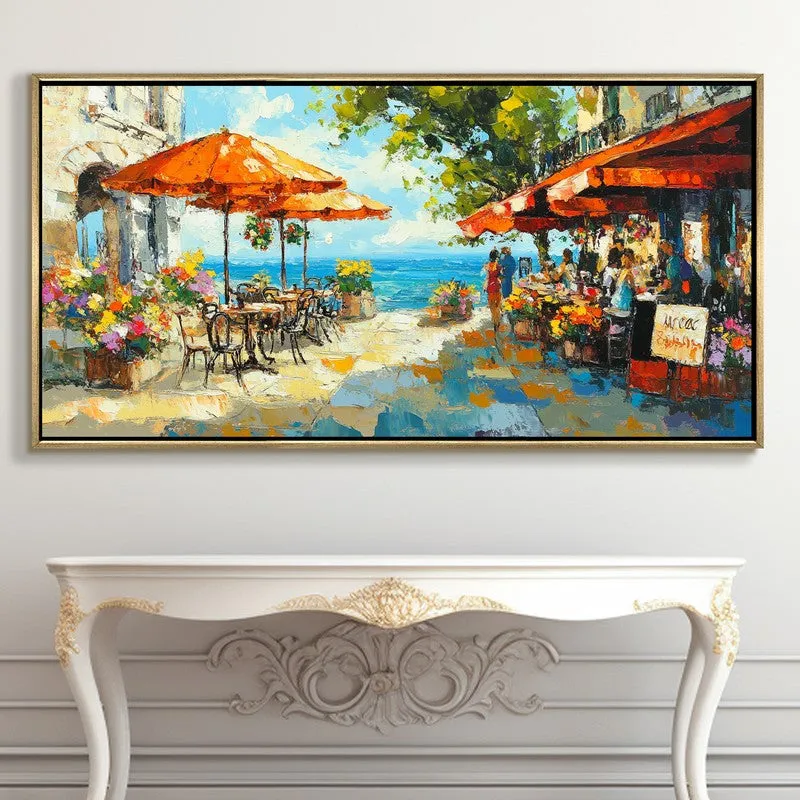 Pathway to the Blue Canvas Wall Painting With Frame media 5