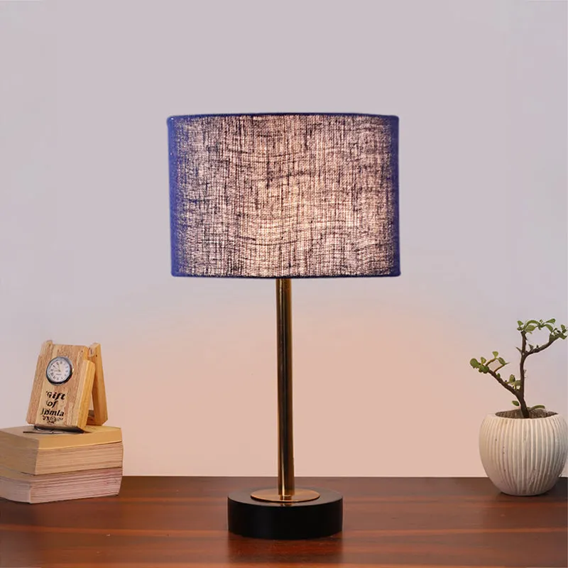 Sienna I Rodin Wooden Table Lamp - Blue,Gold,Black media 2