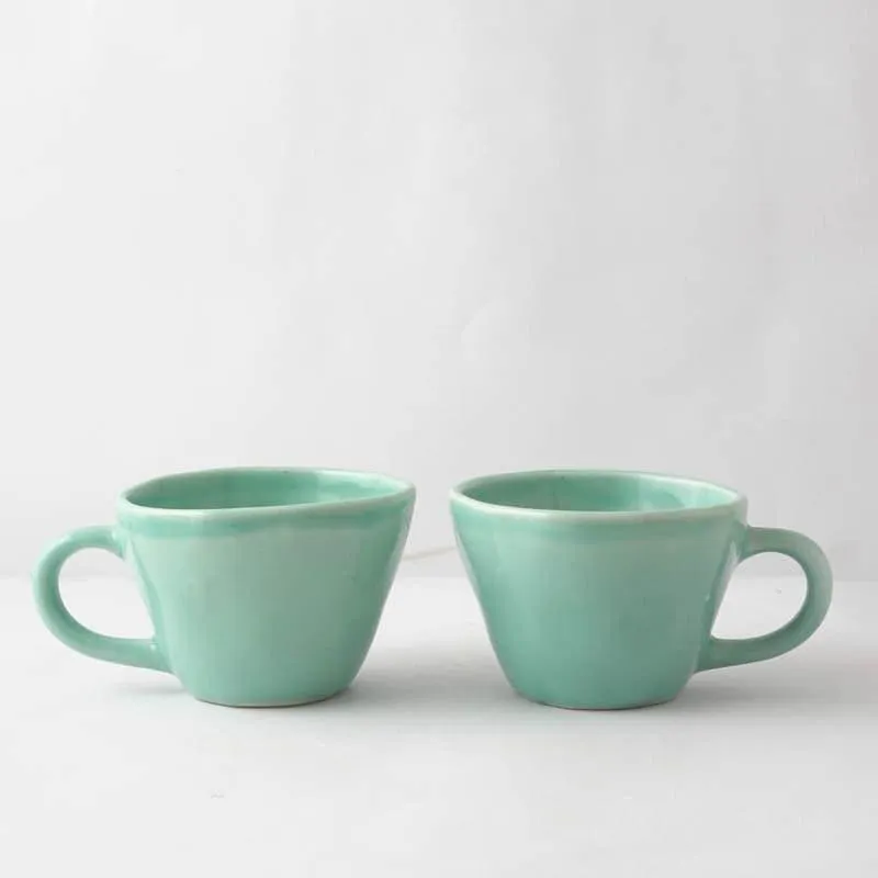 Vance Ceramic Coffee Mug (250 mL/Light Green) - Set of Two media 4