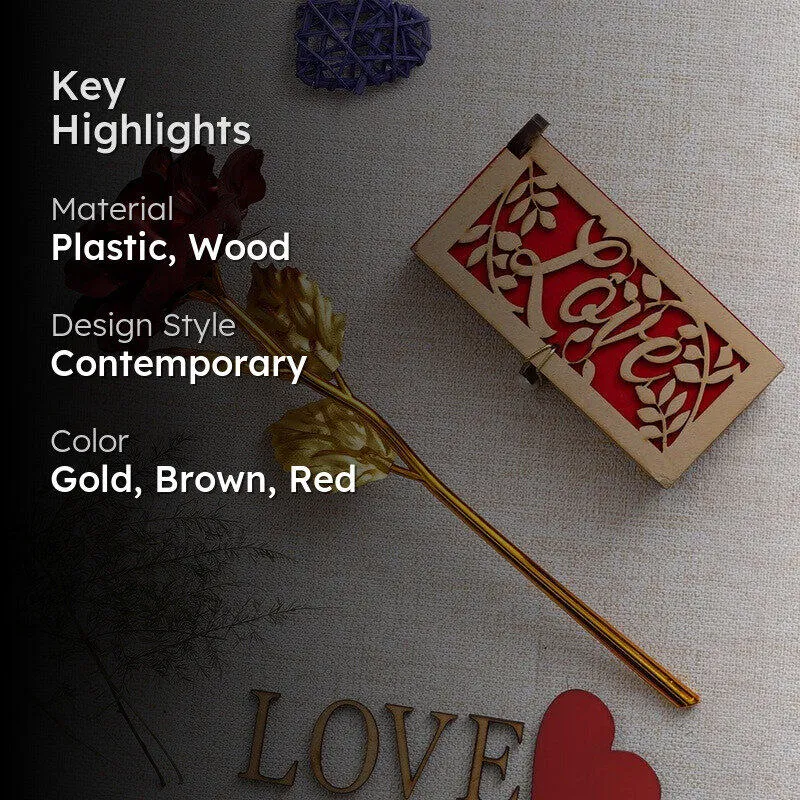 Golden Rose Gift Box -Red - 2