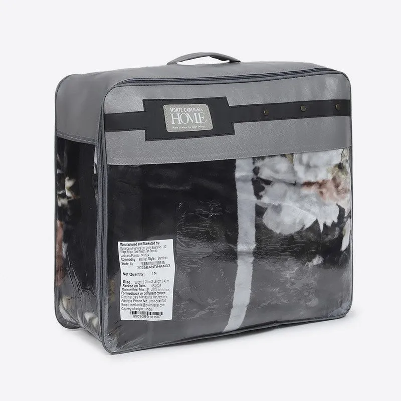 Monte Carlo Midnight Blossom Blanket(Black,Beige) - 947 GSM media 7