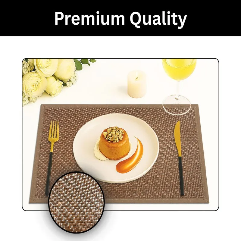 Rustayne Brown Rectangle PVC Table Mats - Set Of Two media 3
