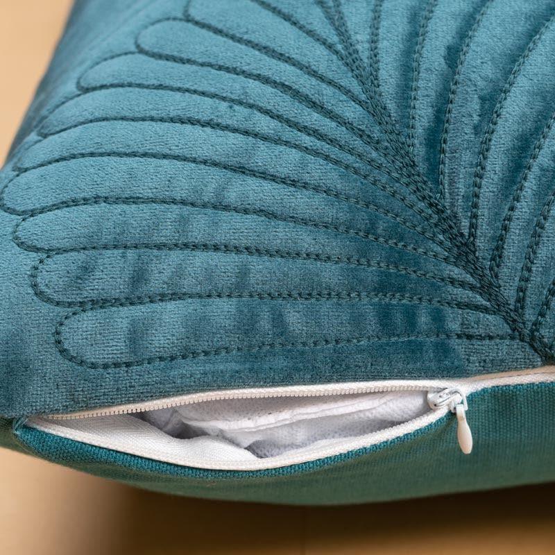 Quilted Leafy Pattern Cushion Cover- Set Of Two media 4