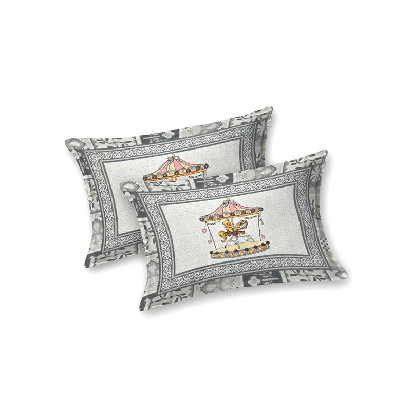 Candy Kingdom Kids Cotton Bedsheet (Grey) - 140 TC media 5