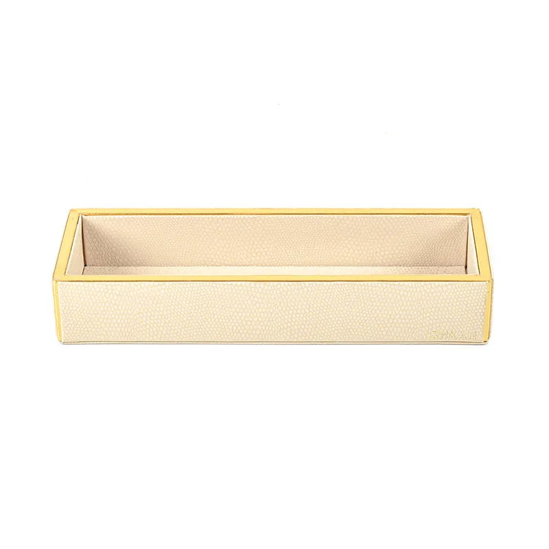 Tisquo Faux Leather Cutlery Tray - Ivory media 6
