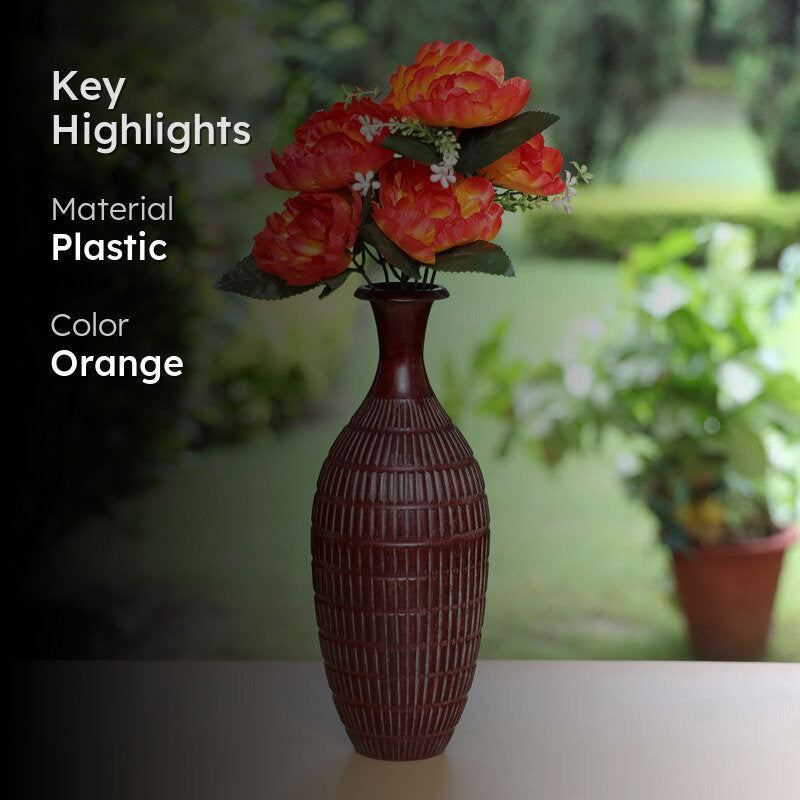 Fiora Artificial Rose (Orange)  Set of Two media 2