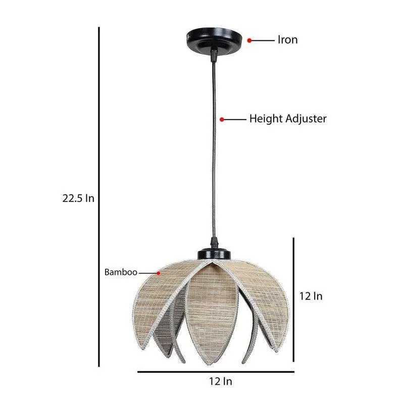 Lotus Bamboo Cane Ceiling Lamp media 8