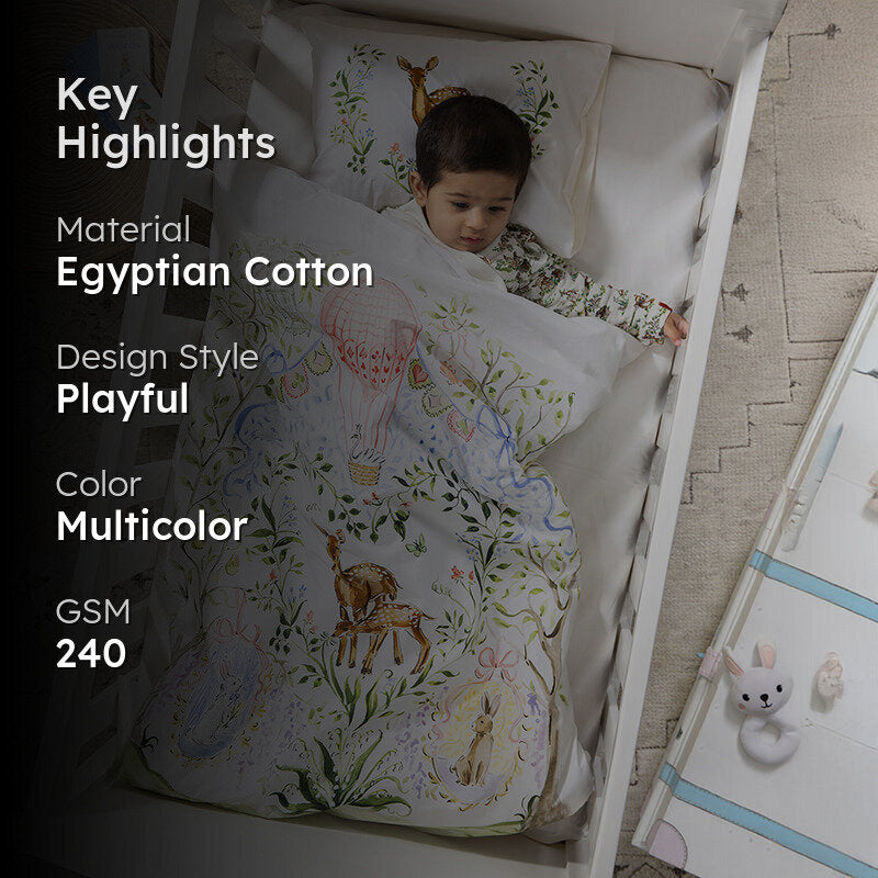 Dreamy Deers Egyptian Cotton Bedding Set (200 TC) - Three Piece Set media 2