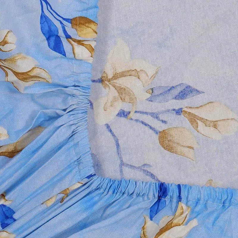 Bethany Blue Cotton Bedsheet - 400 TC media 6