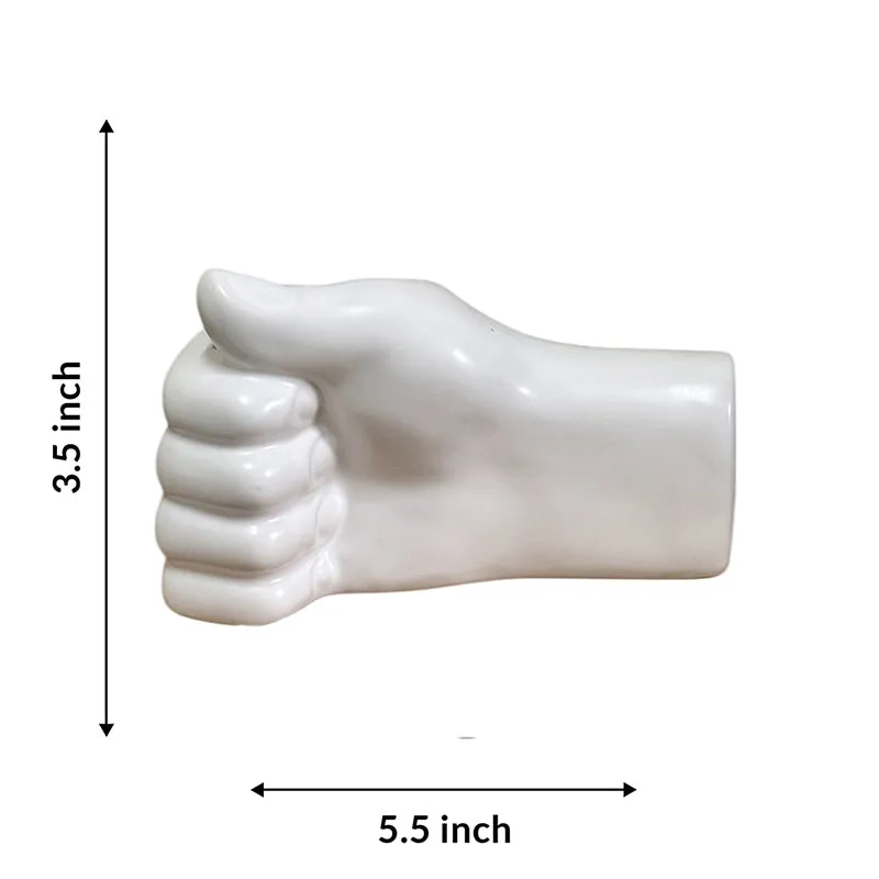 Hand Hewn Ceramic Vase - White media 5